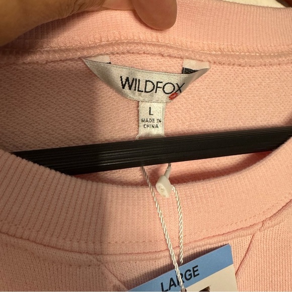 Wildfox Graphic Crewneck "Brunch Club Everyday" pink Sweatshirt size L NWT - Picture 5 of 9